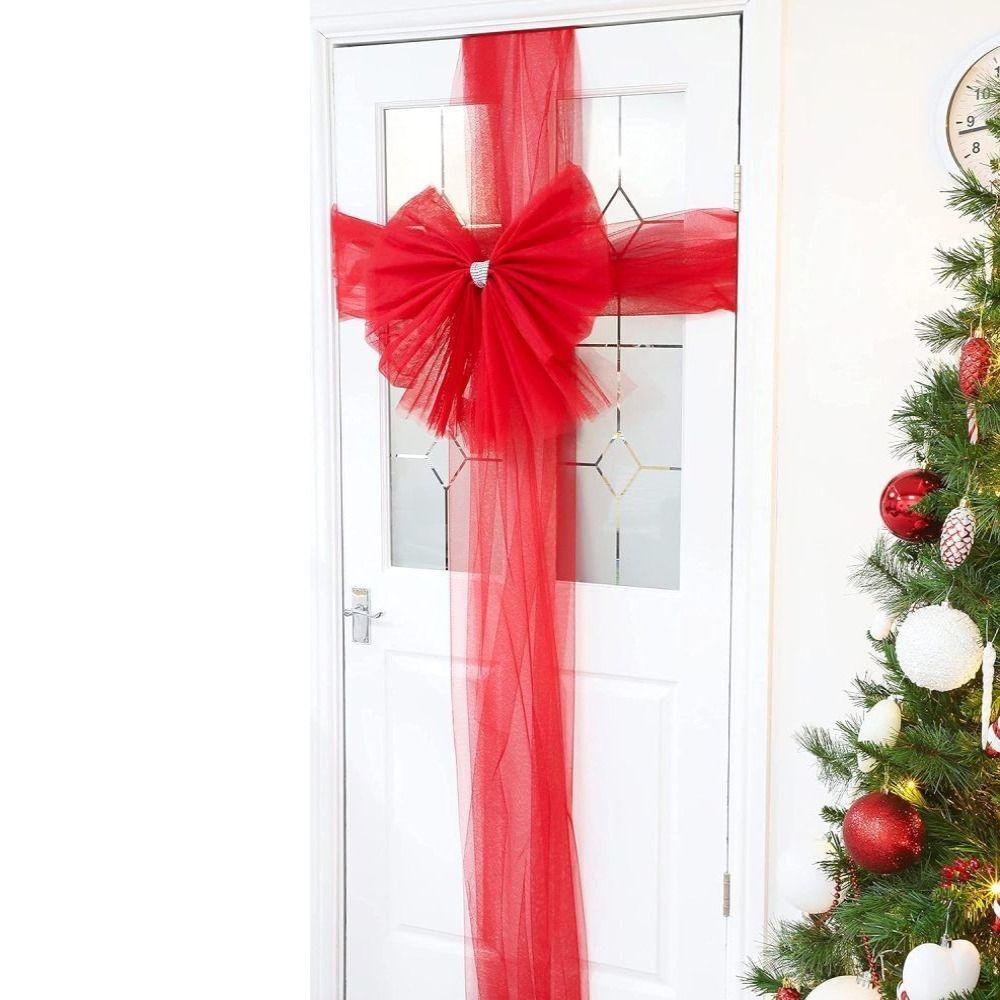 Full Wrap Christmas Bow Tie Extra Large Door Decoration Accessories Front Door Bow