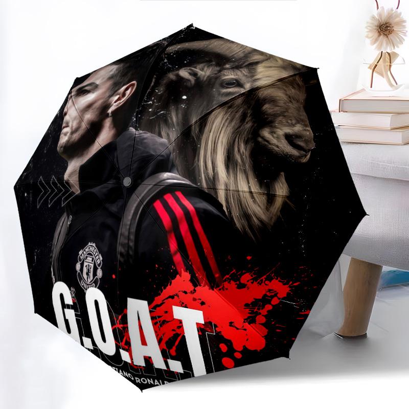 Dynamic Soccer Action Folding umbrella travel Suitable for all seasons outdoor Gift Three folds
