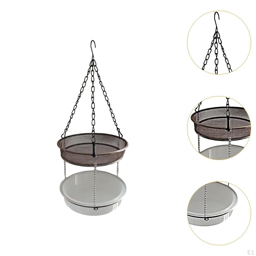 Подвесной лоток для кормушки для птиц, подвесной, декоративный, кормушка для патио, металлическая сетка