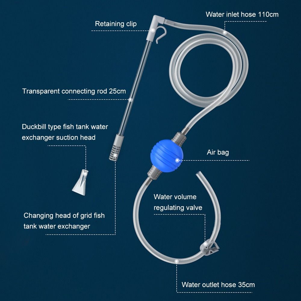 Ручной насос с фильтром для смены воды, сифонный шланг, устройство для смены воды в аквариуме, очиститель для аквариума