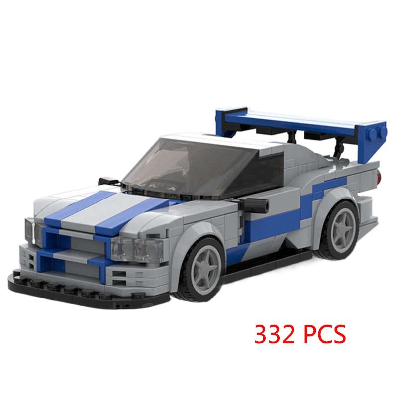 MOC Скоростной супергоночный автомобиль, модель гоночного автомобиля, строительные блоки, раллийный спортивный пикап, игрушечный город, технический рождественский подарок