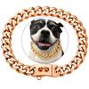 19MM Chew Proof Stainless Steel Gold Dog Chain Collar with Solid Buckle Pet Chains Collars for Large Dog
