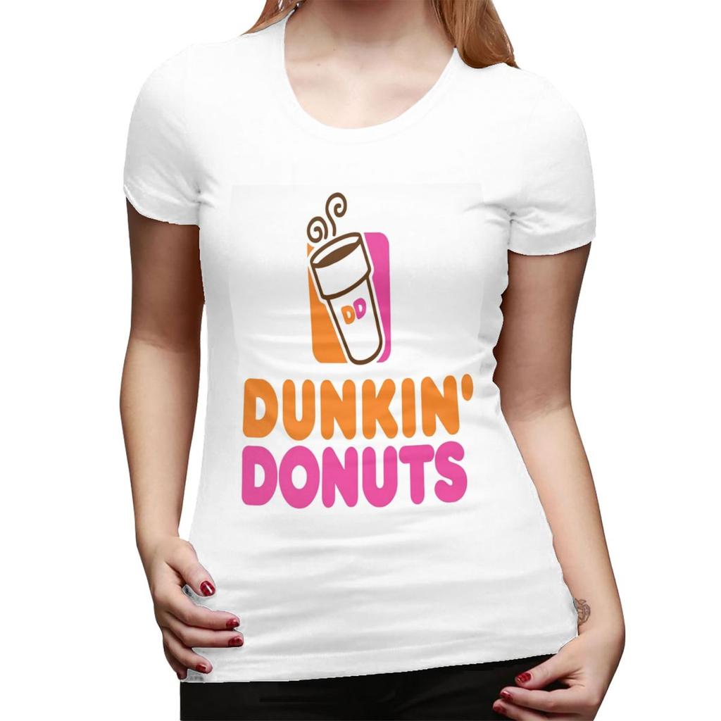 Футболка Dunkin Donuts для женщин с круглым вырезом Уличная одежда Футболки Женские с коротким рукавом Летняя одежда Топы