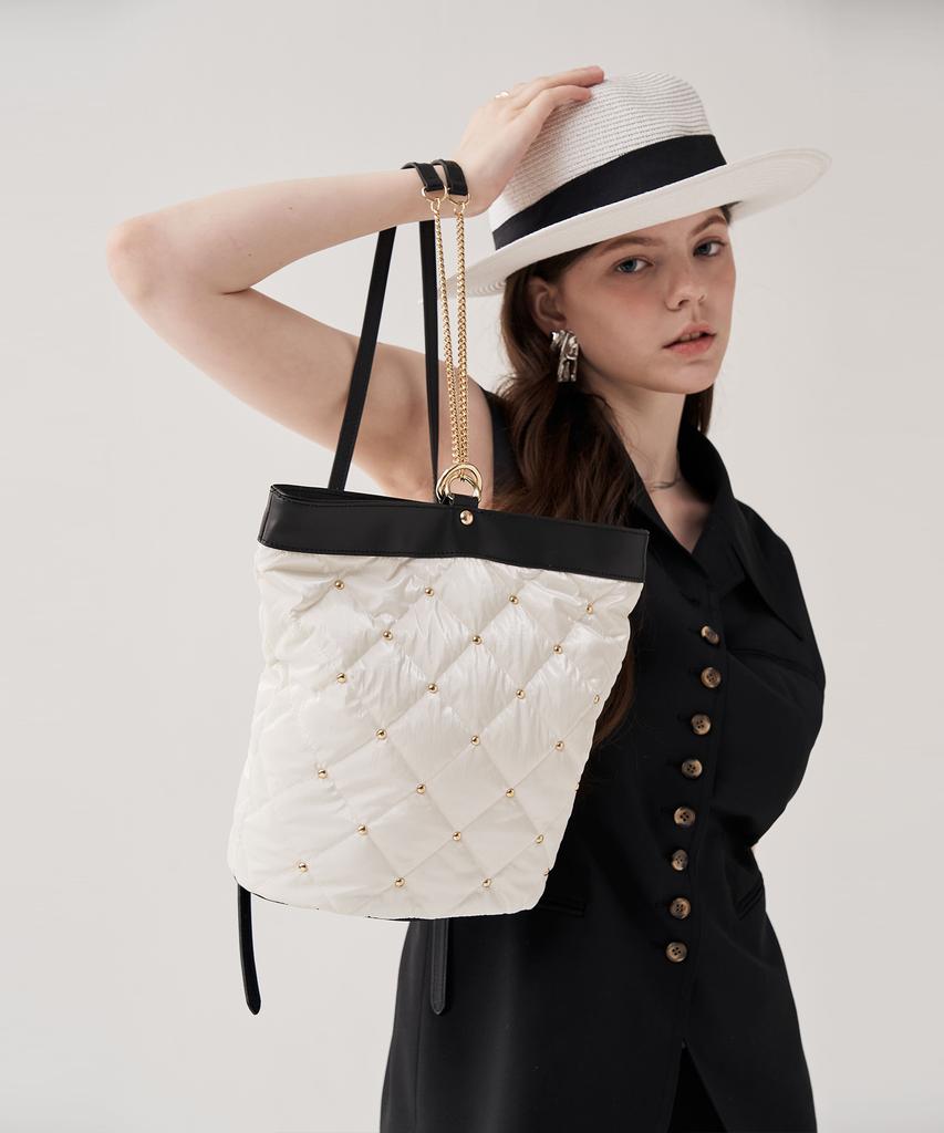 Jina In Ny 3-Way Use Elizabeth Mini Backpack [White Combo]