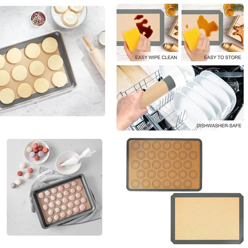 Non-Slip Silicone Baking Mat Dough Rolling Pad Non-Stick Kneading Board Macaron Baking Sheet Fondant Sugar Art Mat for Baking