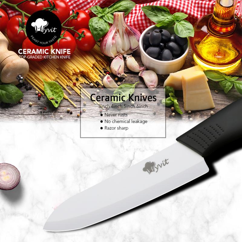 Ceramic Knives Kitchen Knives 3 4 5 6 Inch Chef Knife Cook Set+peeler White Zirconia Blade