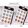 Набор из ультратонкой фольги для дизайна ногтей из золота и серебра, 12 сеток для дизайна ногтей, золота и серебра