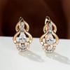 Ladies' Double Heart Hollow Ring Earrings, Multi-Color Zircon Teardrop Earrings, Wedding Jewelry