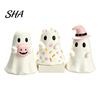 Resin Ghost Ornament Halloween Figurine, Spooky Cute Statue, Funny Creepy Retro Style Decor Tabletop for Home Shelf Party Haunted House Unique