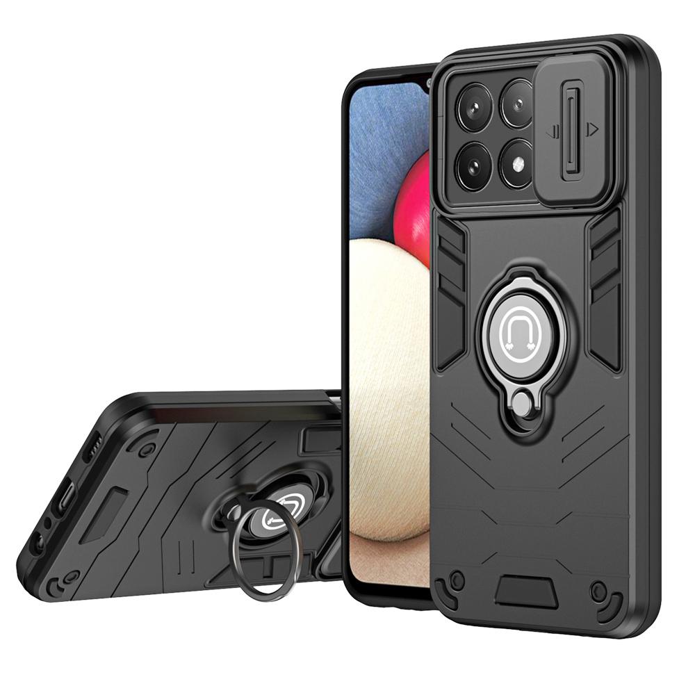KEYSION Противоударный чехол для Redmi Note 13 Pro 5G 13 4G, Защитное кольцо для слайд-камеры, чехол для телефона для Xiaomi POCO M6 X6 Pro 5G