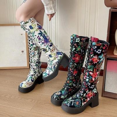 Модные высокие ботинки на шнуровке спереди, с круглым носком, женские осенне-зимние новые ботинки на блочном каблуке в римском стиле