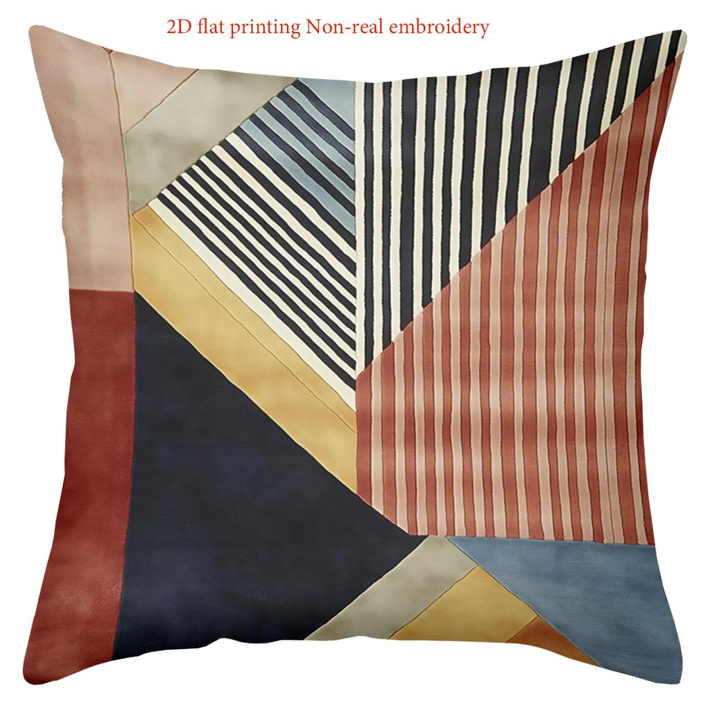 2D Flat Printing Non-real Embroidery Colorful Patterned Throw Pillows Polyester pillowcase, sofa  cushion cov Headboard Pillow
