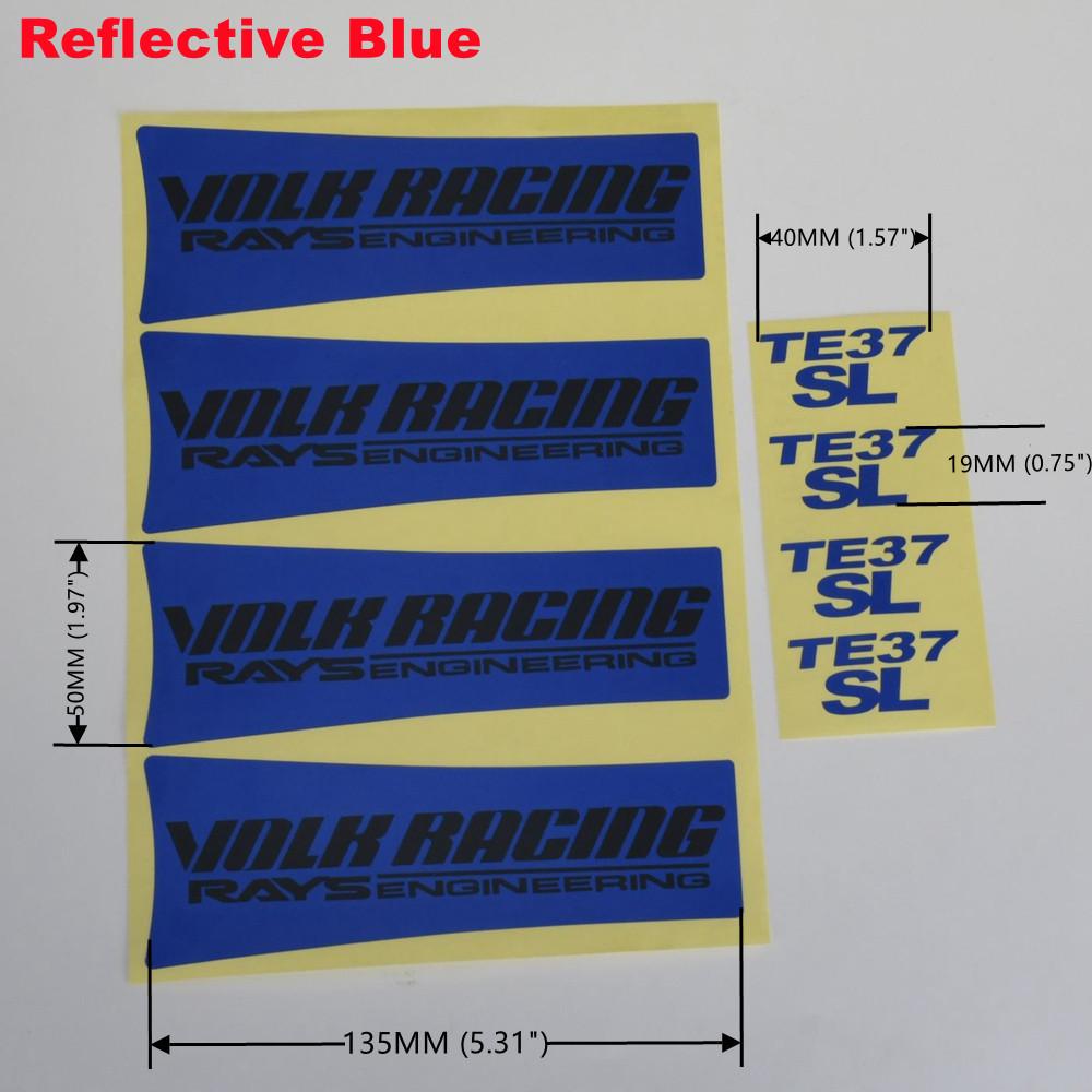 Wholesale JDM Car Wheel Stickers VOLK RACING RAYS TE37SL Fluorescent & Reflective TE37 SL Sport Rim Sticker Decal Accessories