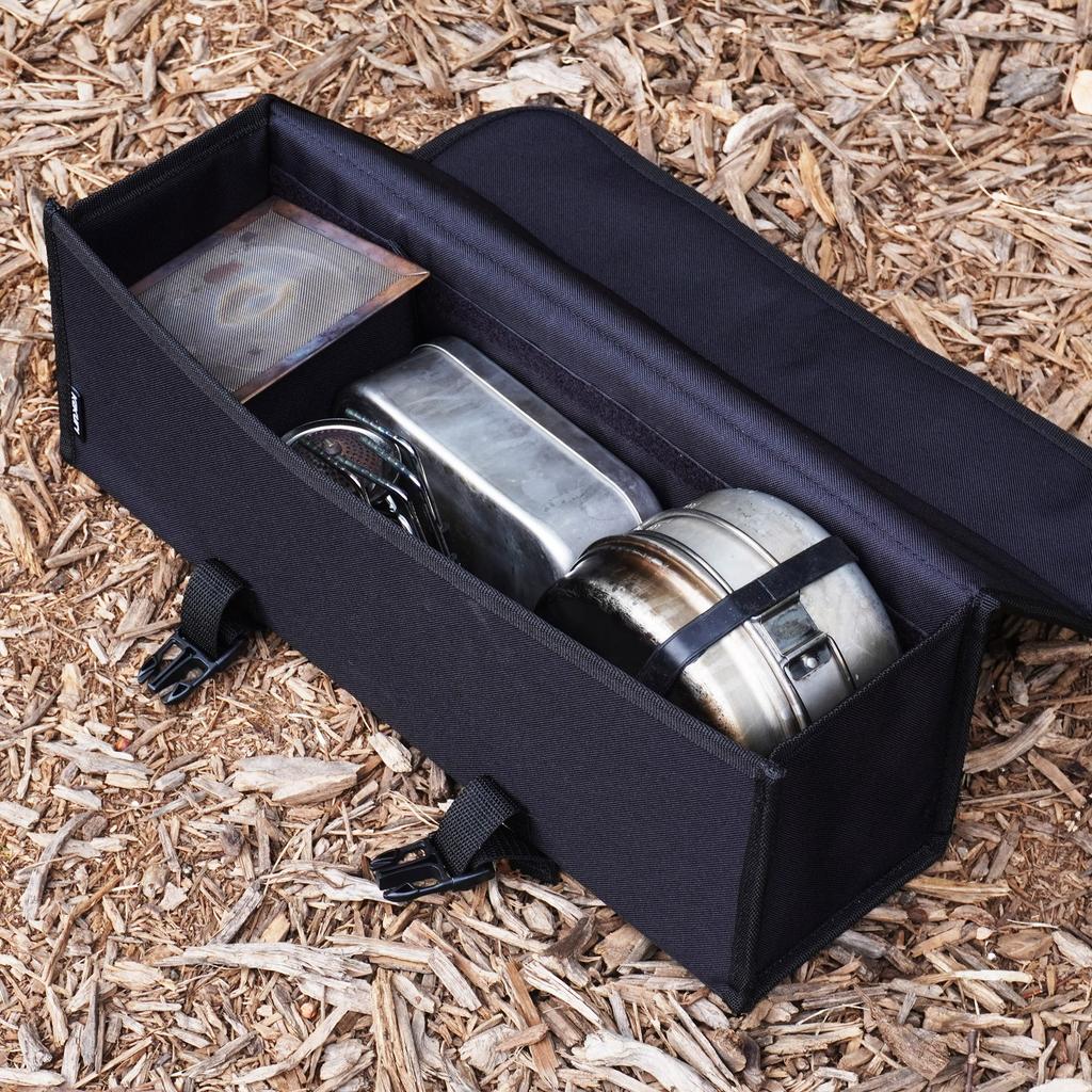 Kakuri Sangyo Box Large Size Peg Case Storage Case Cooking Tool Seasoning Case Outdoor Camping Black Multi-Storage