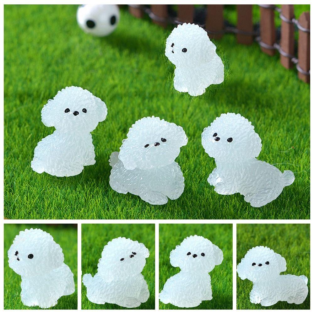 Cartoon Noctilucent Dog Figurines Handmade Micro Landscape Decoration Car Decoration