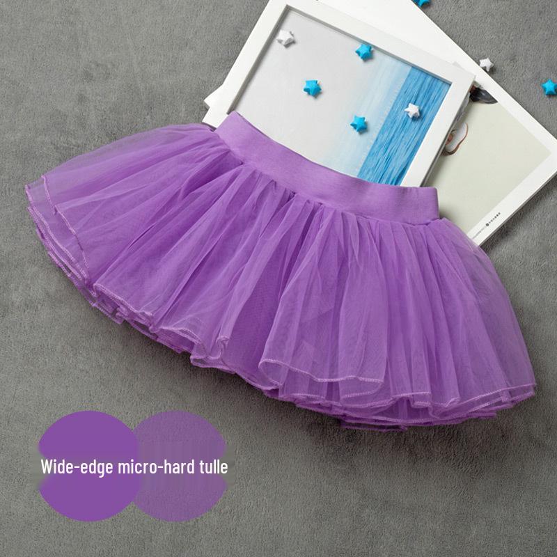 Girls' Tulle Dance Skirt - Short, Puffy, Pink & White Options, Summer Practice Wear