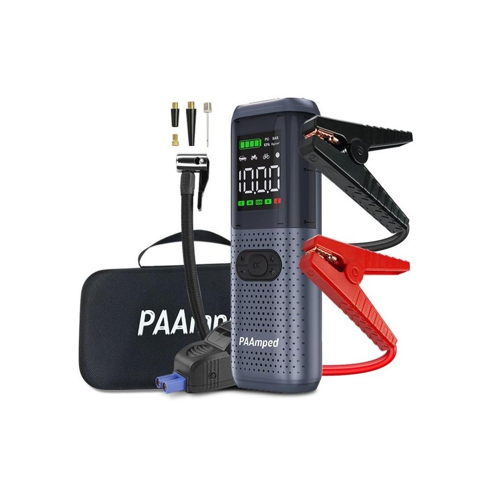 [Premium]Jump Starter with Air Compressor 2500A 12V 150PSI 81.4Wh Car Battery Jump Starter All Gas Car 8.0L Diesel Smart Jumper with Display and Emer