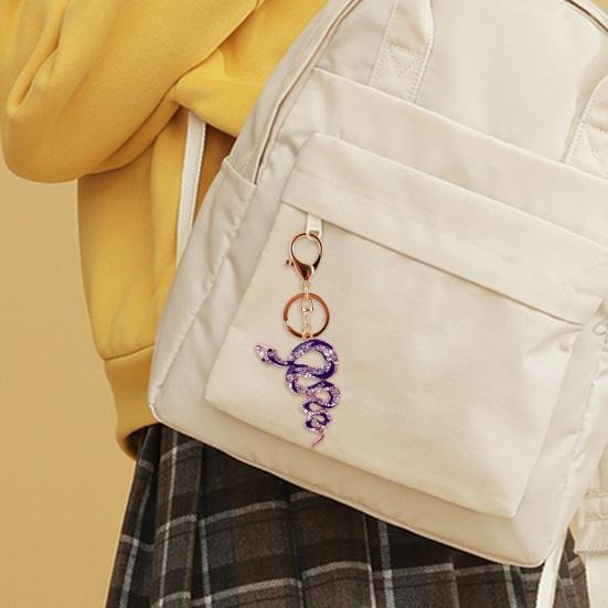 Keychain Shiny Rhinestones Snake Shape Key Ring Decorative Car Key Holder Bag Handbag Charm