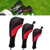 3Pcs Golf Club Head Cover Mesh Golf Club Headcovers with Interchangeable No. Tags 3 4 5 6 7 X for Fairway Woods Driver Hybrids
