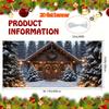 2D flat banner, 1 large Christmas garage background, pine forest cabin shooting background, Christmas tree