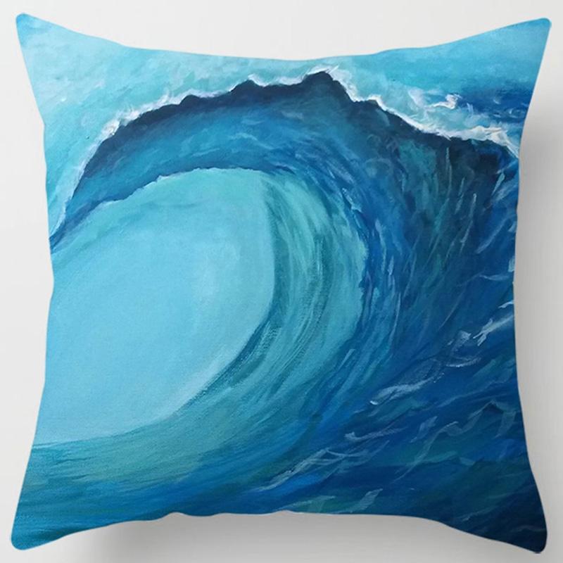 Wave Painting Series Pillow Gift Home Office Decoration Pillow Bedroom Sofa Car Cushion Cover