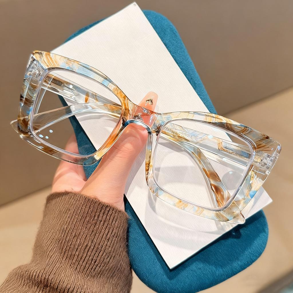 New Large Frame Women'S Printed Reading Glasses With Light Blocking Farsight Glasses For Women'S Luxury High Quality Glasses