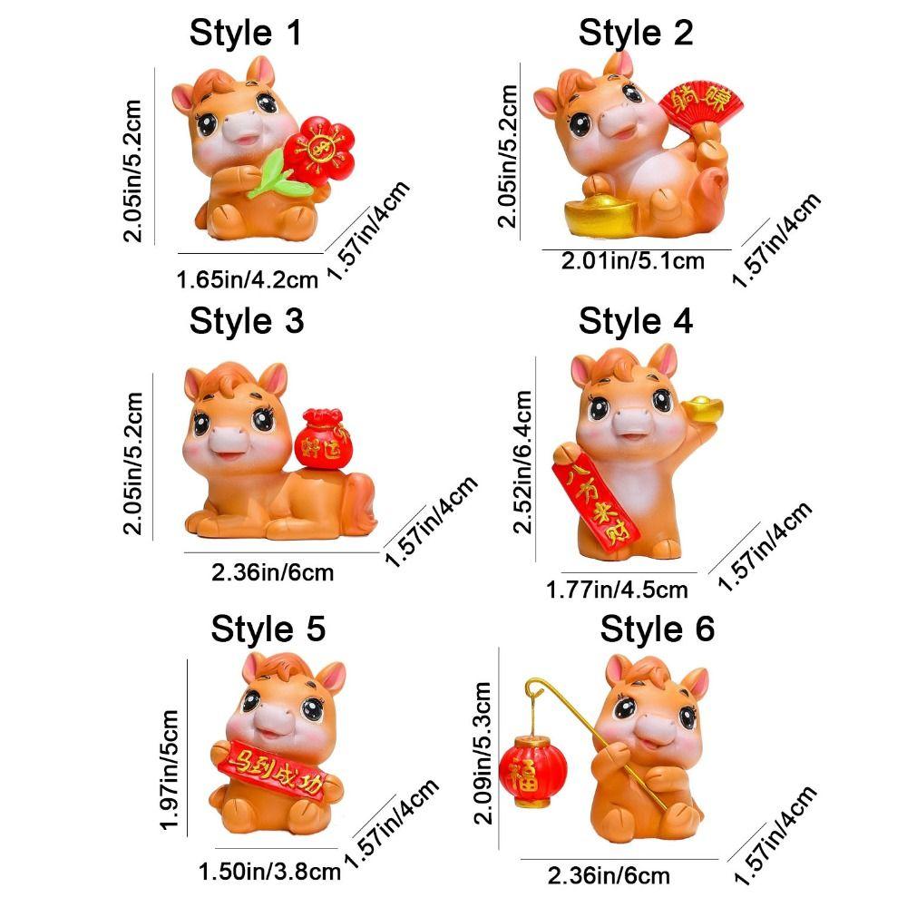 Resin Horse Figurines Chinese Style Horse Year Figurines Mascot Ornaments Horse Ornaments For Home