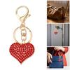 Stylish Heart Keychain Rhinestones Highlighted Charm Corrosion Resistant Key Chain for Keys or Bag Decoration