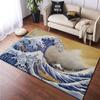 Japanese Wave Picture Artistic Rugs for Bedroom Funny Floor Mats Carpets for Living Room Boy Girl Kids Room Home Decora Non-slip