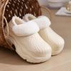 Women's EVA Waterproof Thick-Soled Plush Cotton Slippers, Non-Slip High-Heel, Warm Indoor Shoes for Autumn & Winter