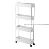 1pcs 3/4 Tier Rolling Utility Cart Storage Shelf Movable Gap Storage Rack Kitchen Bathroom Slim Slide Organizer Shelf Livingroom