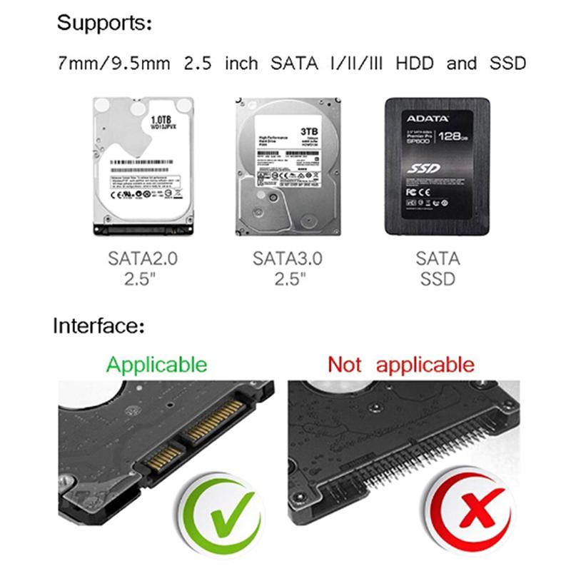 2,5'' Usb 3.0 к Sata Ssd Hdd жесткий диск внешний корпус корпус