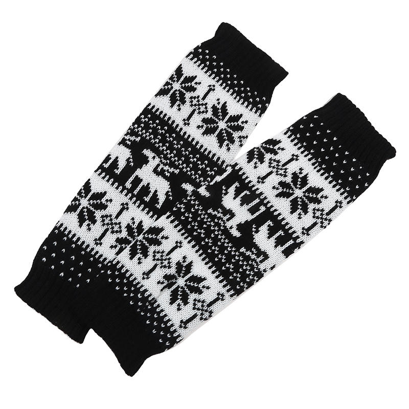 Рождественские носки для ботинок, женские зимние гетры, эластичные, до щиколотки, с напуском, терможенские вязаные гетры со снежинками