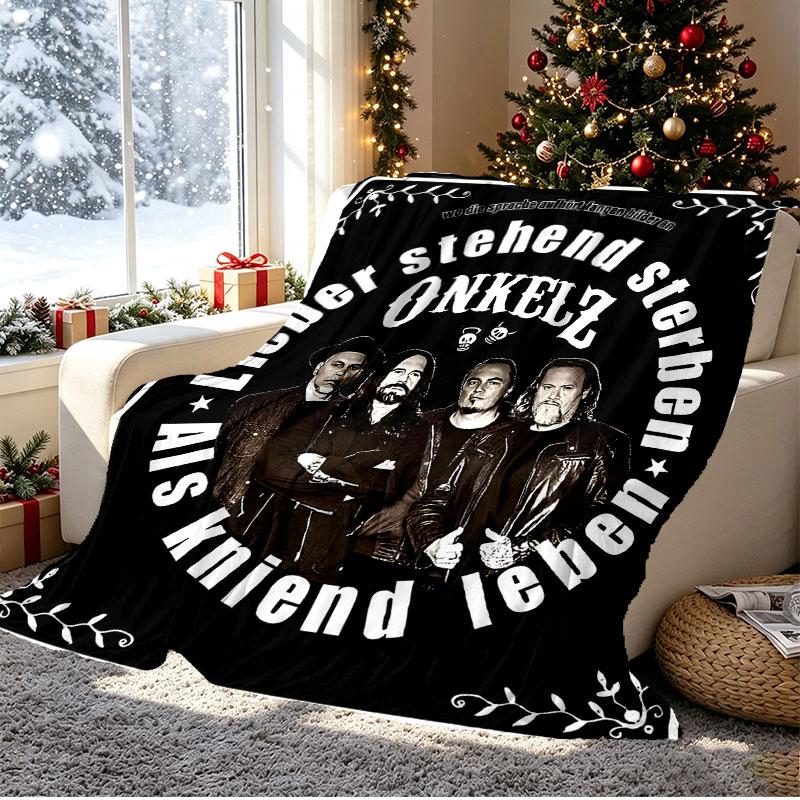 Bohse Onkelz Pattern Blanket for Home Decoration, Bed, Sofa, Car Travel, Camping, Suitable for All Seasons, Birthday Christmas Gift
