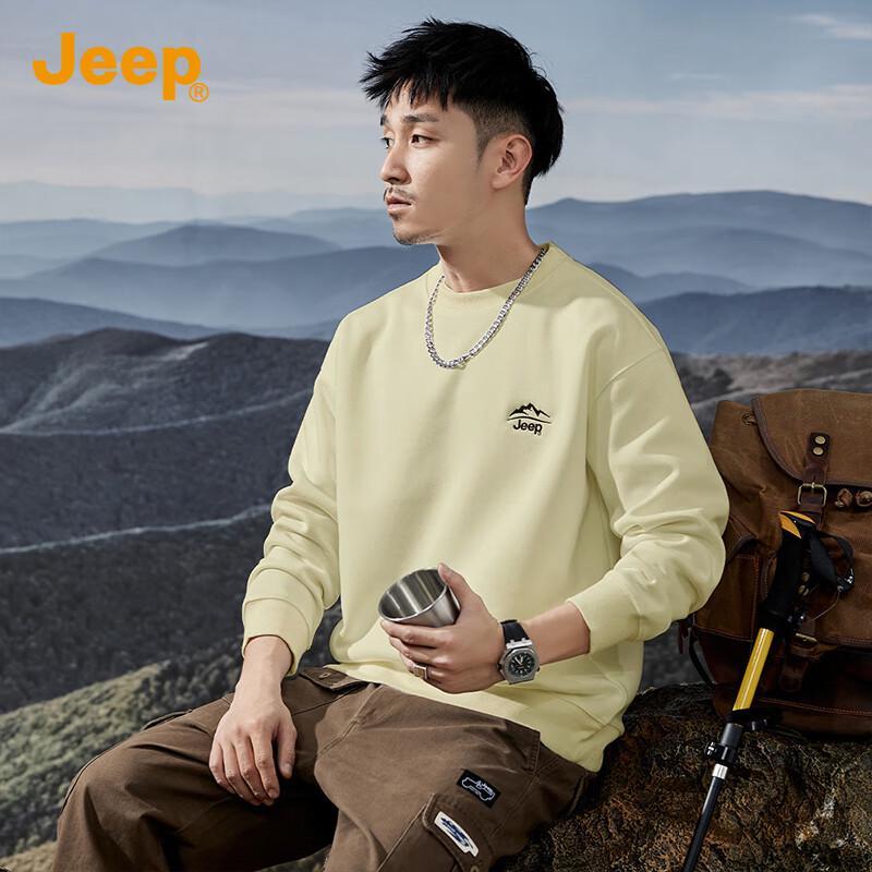 Jeep Мужской повседневный свитшот свободного кроя с круглым вырезом