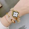 New Fashionable Four-leaf Clover Disc Women's Quartz Watch Light Luxury Elegant Rhinestone Simple Bracelet Watch