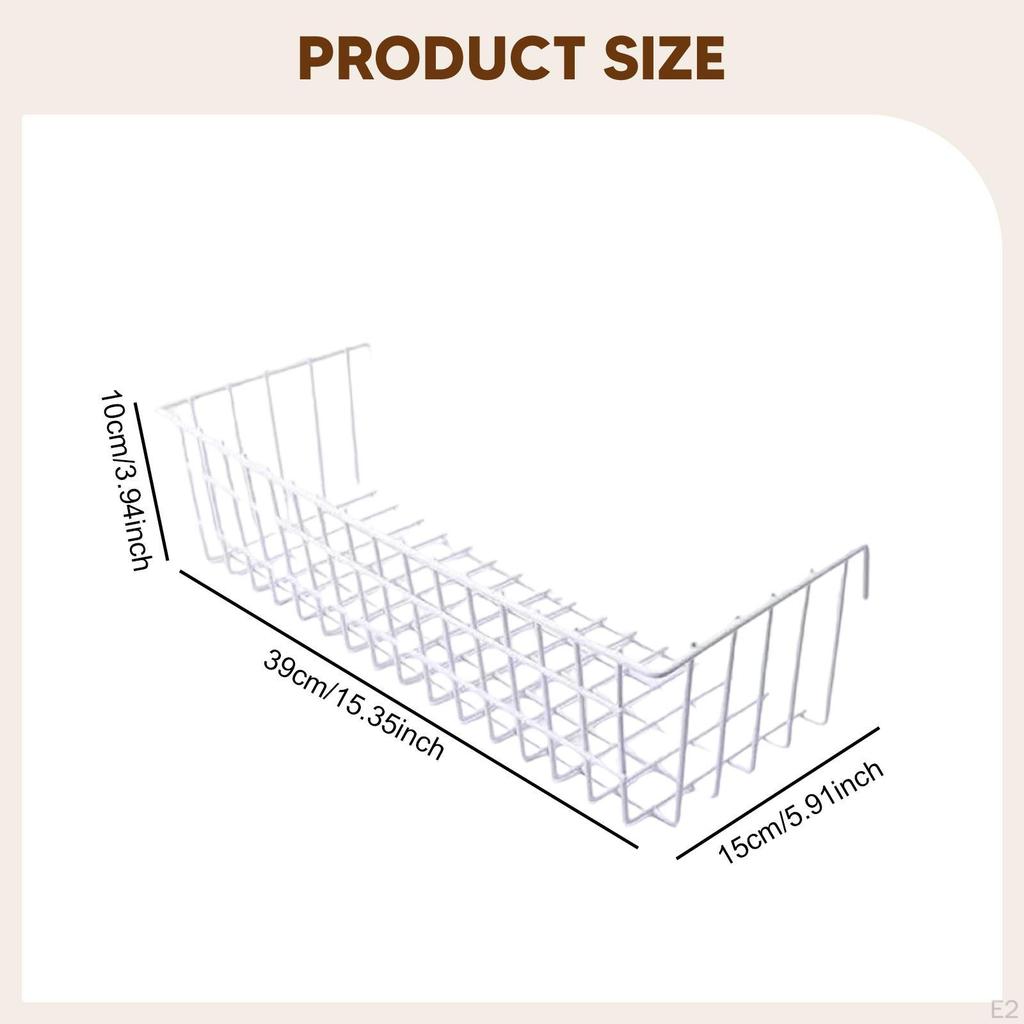 Hanging Wire Basket Cabinets Organizer Farmhouse Supplies Shelf Storage Rack for Garage Grid Panel
