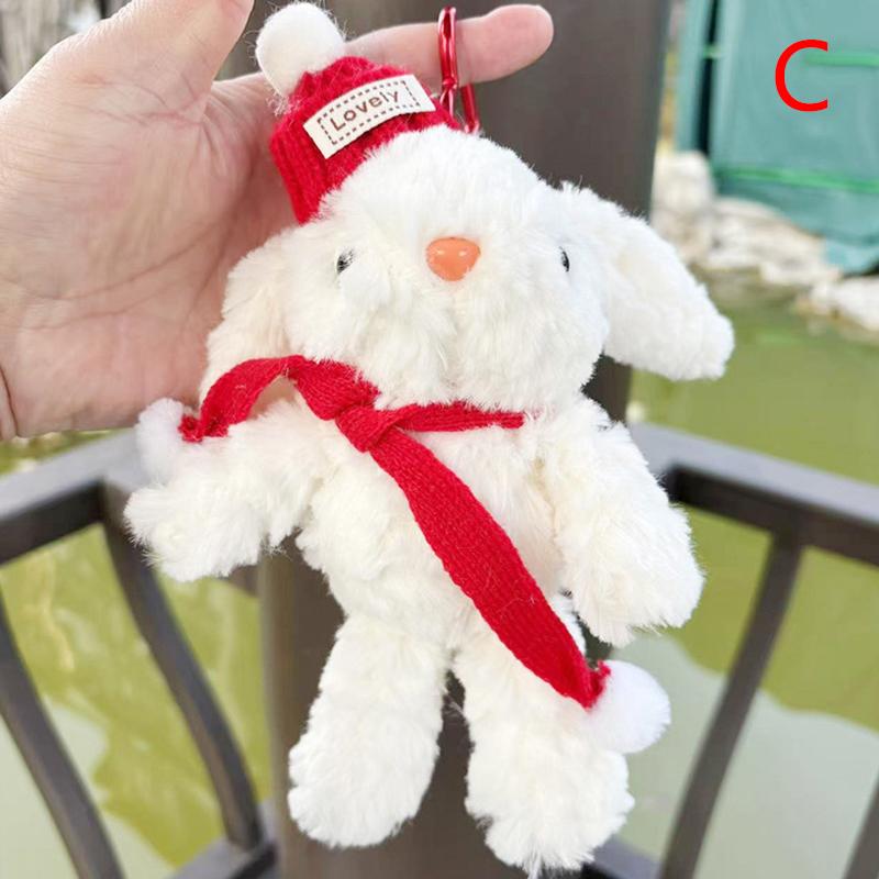 Милый мультяшный пушистый кролик кукла брелок кулон для рюкзака кулон сумка аксессуары креативный чучела животных брелок для подарков