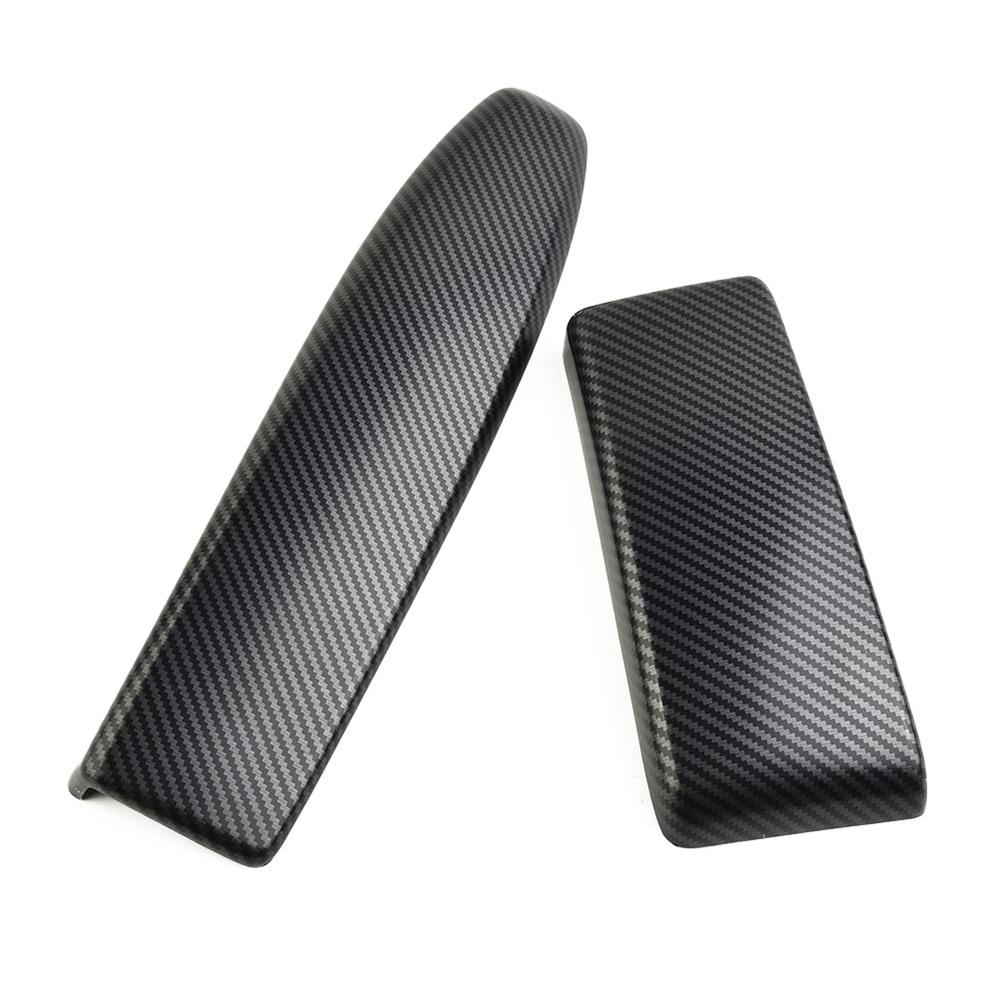 2pcs ABS Carbon Fiber Look Car Center Armrest Box Panel Cover For Benz C W204 E W212