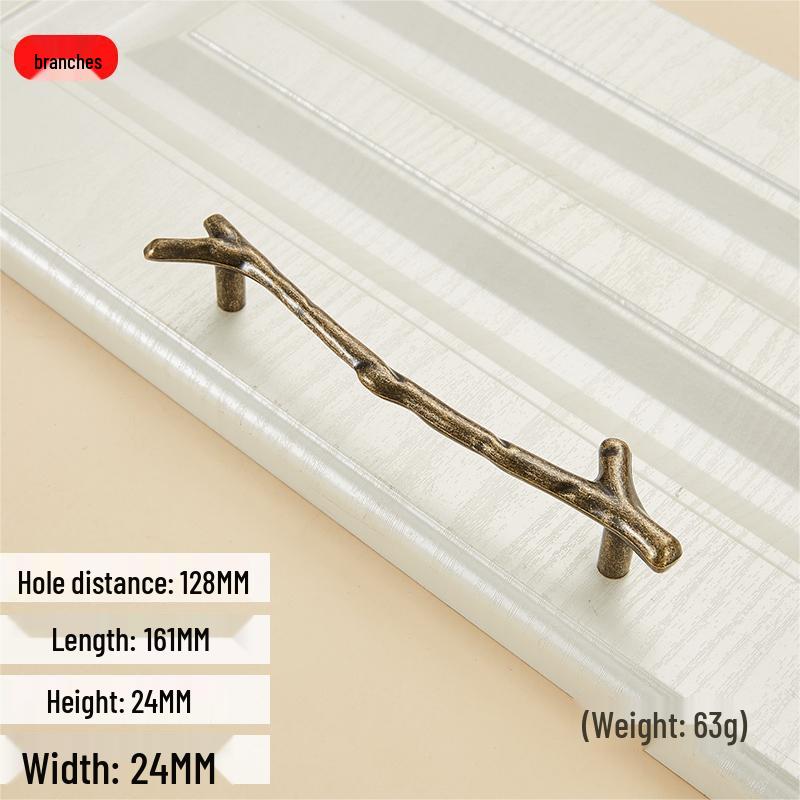 European Retro Black Branch Handle for Modern Kitchen or Wardrobe