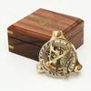 10.16 Cm Brass Sundial Compass with Wooden Box Anniversary,Graduation, Retirement,Christmas Gift Couples