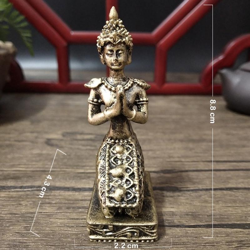 Золотая статуэтка Будды из Таиланда Декор для дома Индуистский Фэн-шуй Медитация Молитва Скульптура Будды Украшения Статуи