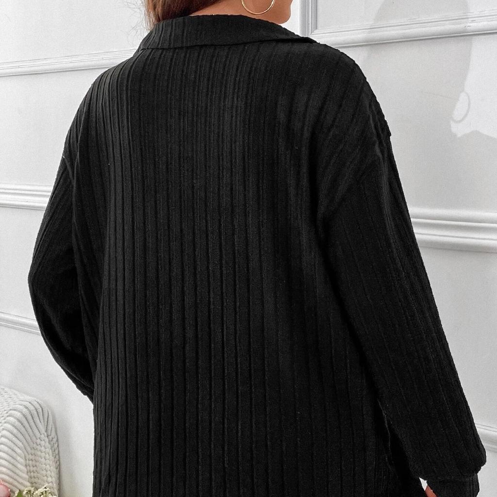 GMXIA Женская мода, повседневная футболка большого размера с однотонным принтом, осень-зима, с длинным рукавом, v-образным вырезом, матовая футболка с полосками, свободные свитера