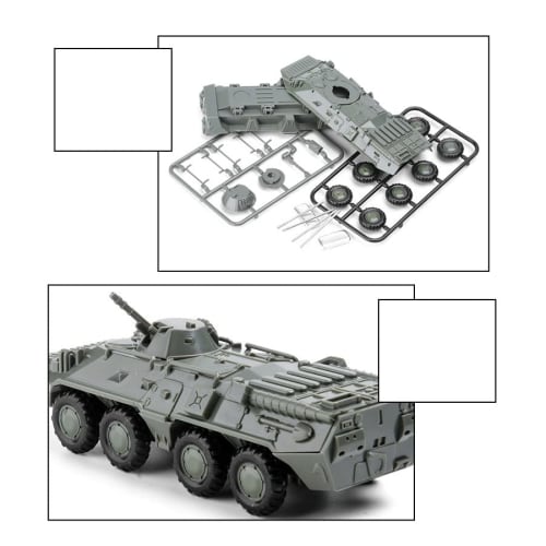 1:72 4D Assembly Model of BTR-80 Wheeled Armored Vehicle, Military Plastic Armored Vehicle Model, No Adhesive Required