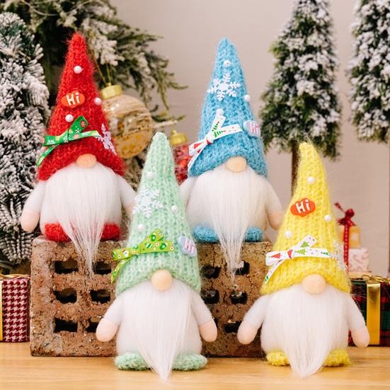 Веселая Рождественская кукла-гном, украшения, длинная борода, большой нос, безликая кукла старика, праздничный домашний декор, рождественский подарок