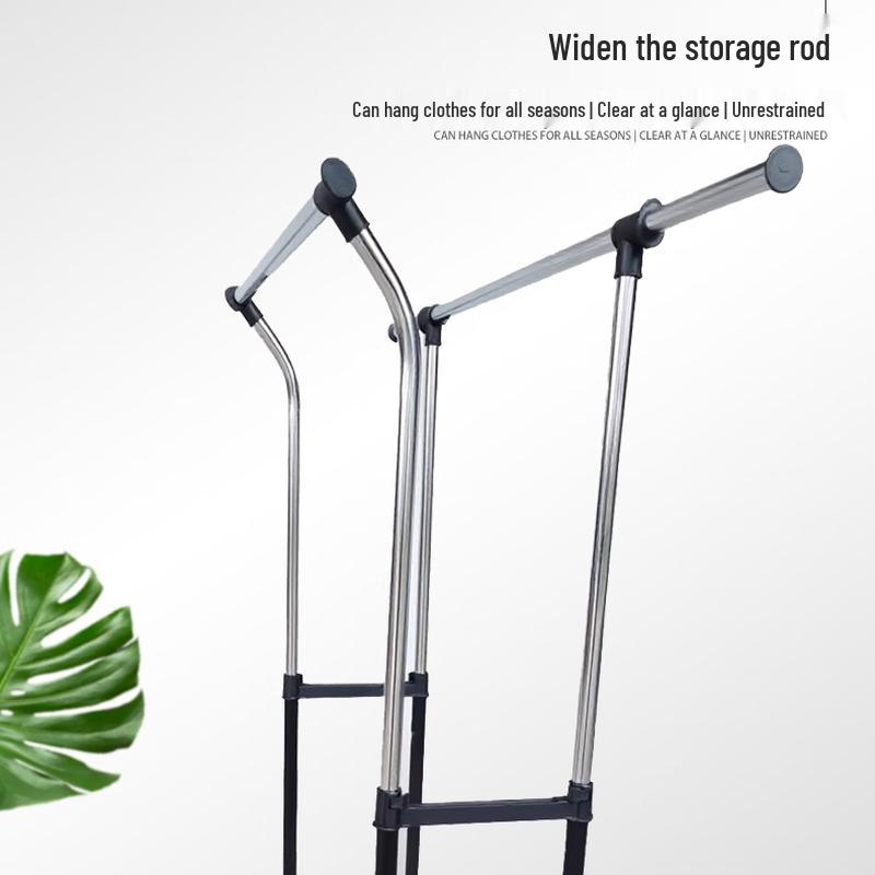 Adjustable Double-Pole Mobile Clothes Drying Rack