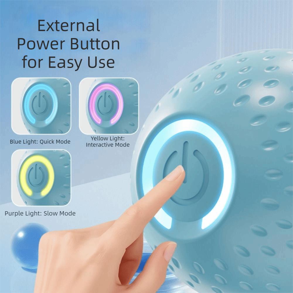 Bite Resistant Smart Pet Toy Ball USB Charging 3 Modes Automatic Moving Ball with Rope Electronic Active Rolling Ball Exercise