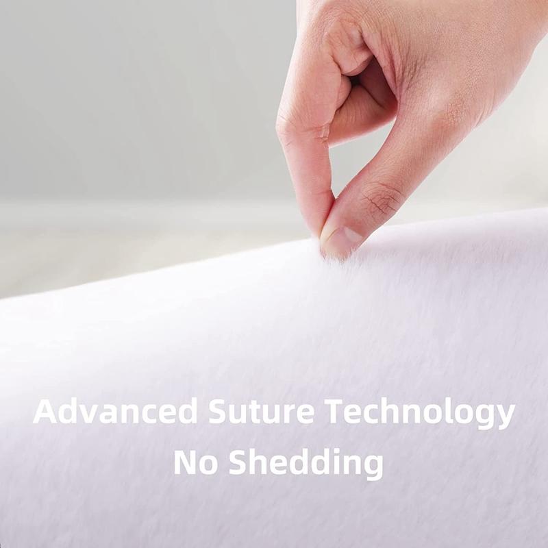 Inyahome Faux Fur Grey Rug for Bedroom Thick Fluffy Rug Non Slip Fuzzy Rabbit Fur Area Rug Shaggy Nursery Indoor Floor Carpet