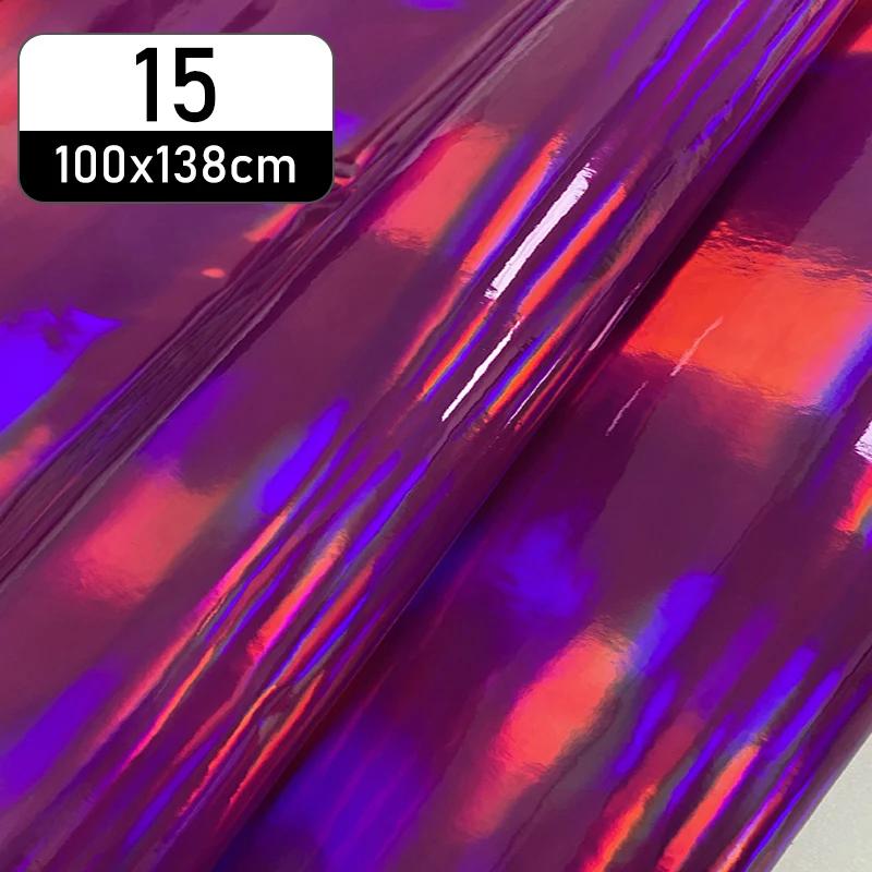 100x138 см ПУ/ТПУ/ПВХ Симфония Лазерная Кожа Ткань Печатная Зеркальная Искусственная Кожа Искусственная Кожа Для Багажной Сумки Материал DIY