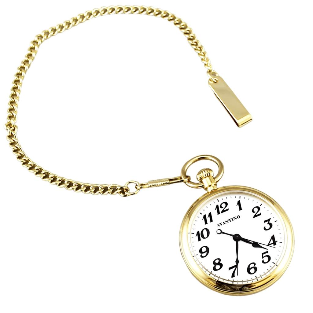 CREPHA Мужские карманные часы, Японский механизм, 50 мм, Простой дизайн, Работают от батарейки, Нержавеющая сталь, Аналоговые, Белый циферблат, Золото